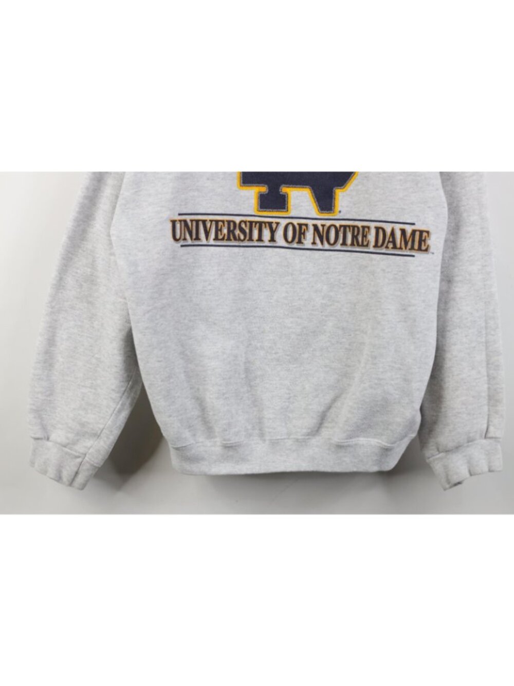 Vintage 90s Mens Large University of Notre Dame Crewneck Sweatshirt Gray USA - Picture 3 of 15